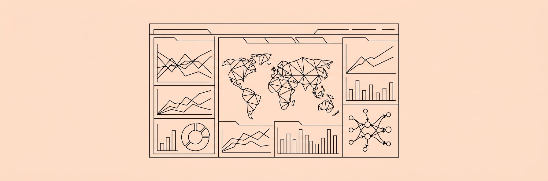 interactive digital dashboard showing global workforce data and employment trends