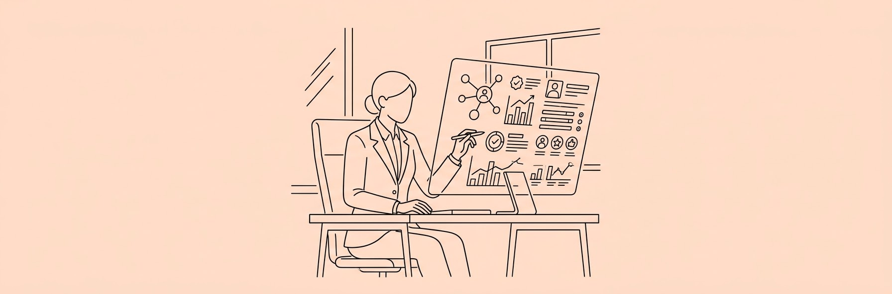 professional recruiter reviewing verified candidate data on a transparent digital dashboard