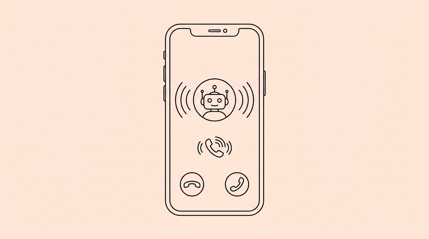 smartphone displaying an incoming phone call from an AI recruitment assistant