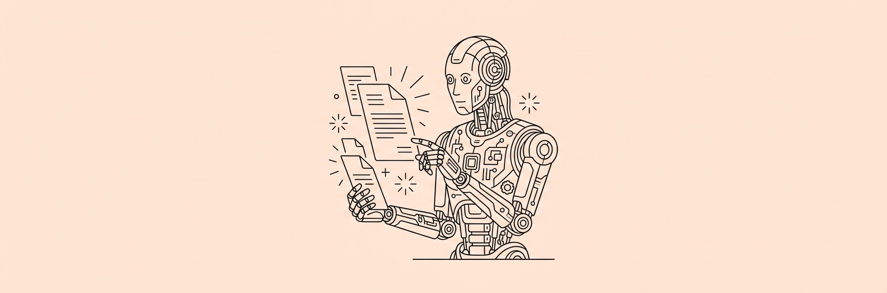 digital robot recruiter analyzing glowing resumes